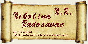 Nikolina Radosavac vizit kartica